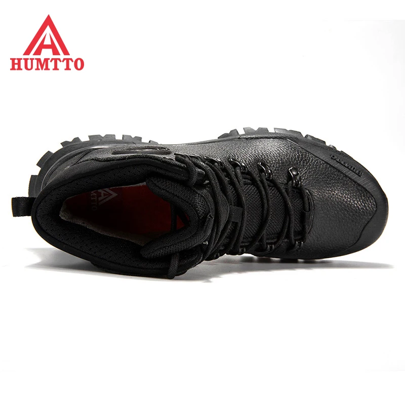 HUMTTO Winter Wool Ankle Boots Men Brand Genuine Leather Fashion Designer Casual Male Snow Boots New Warm Work Platform Shoes