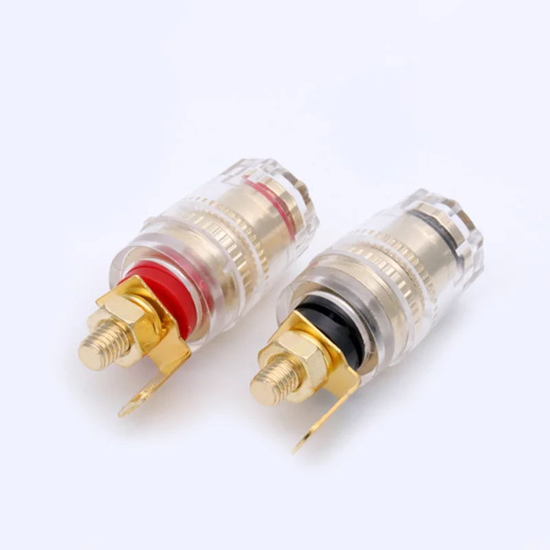 4Pairs 4MM Binding Post Connector Audio HIFI Cable Terminals, Binding Post for Speaker Amplifier, Brass With Gold Plated
