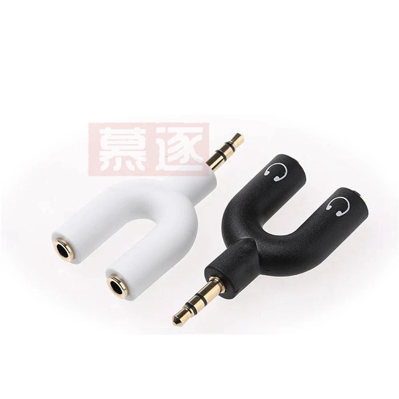 Divisor y de áudio estéreo de 3.5mm, macho para 2 fêmeas, adaptador de entrada para fone de ouvido