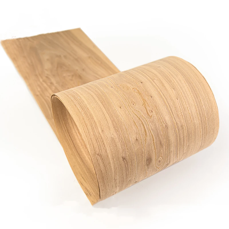 

Custom Natural Veneer Genuine Elm Knot Knotty Wood Burl Decorative Sliced Veneer for Furniture 0.5mm Straight Grain Q/C