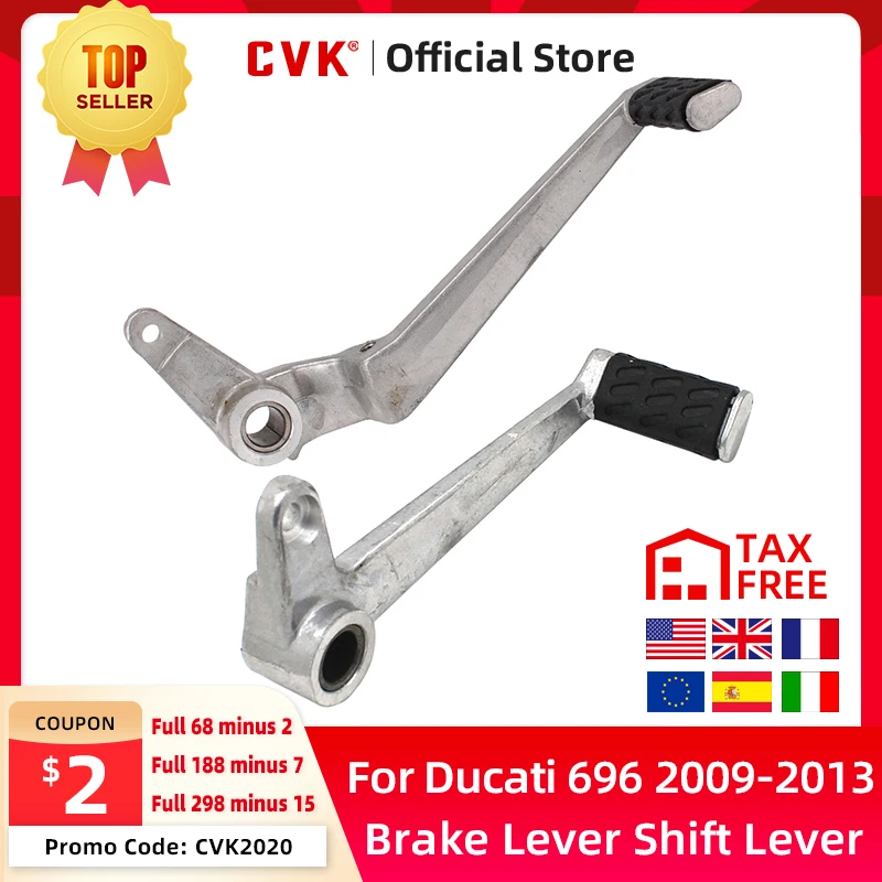 CVK Motorcycle Shift Foot Pedal Gear Lever Brake Lever For Ducati 696 796 795 M1100 2009-2013.