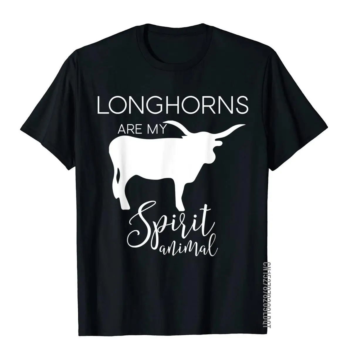 Longhorn Cattle Bull Spirit Animal J000437 Men Hip Hop Personalized Tops Shirt Cotton Top T-Shirts Funny