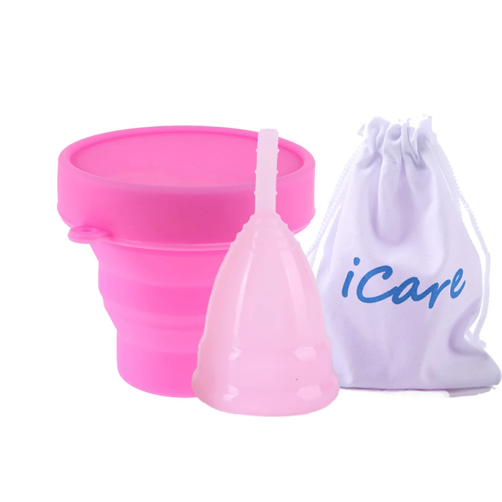 

iCare Feminine Hygiene Medical Silicone Menstrual Cup & Foldable Silicone Cup for Clean Period Cup Lady Menstruation Collector