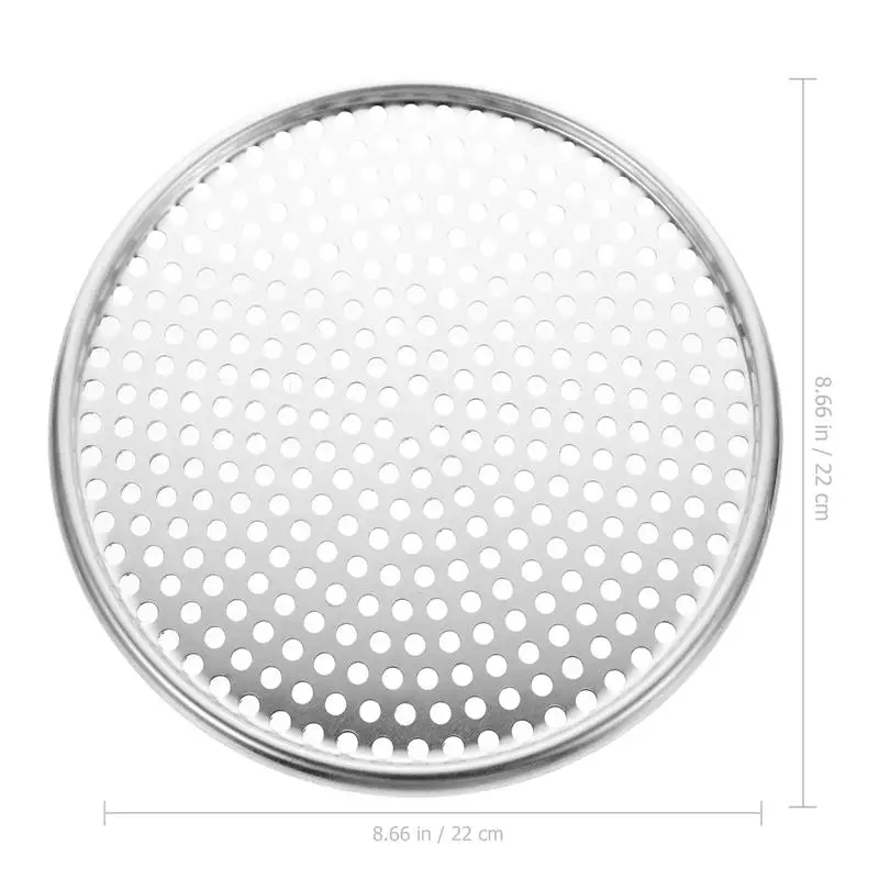 Pizza Pan Baking Tray Stick Plate Round Making Punching Non Net Steaming Food Aluminum Alloy Kitchen Gadget Holes