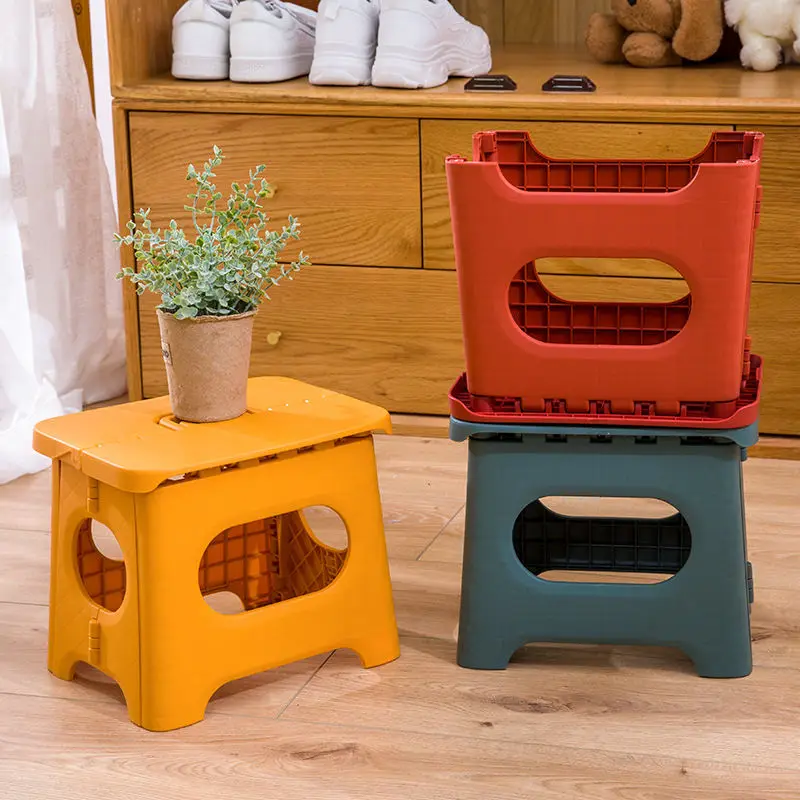 Thickened Plastic Folding Stool Outdoor Home Portable Chair Modern Simplicity Waiting For Fishing Ottoman Living Furniture Stool