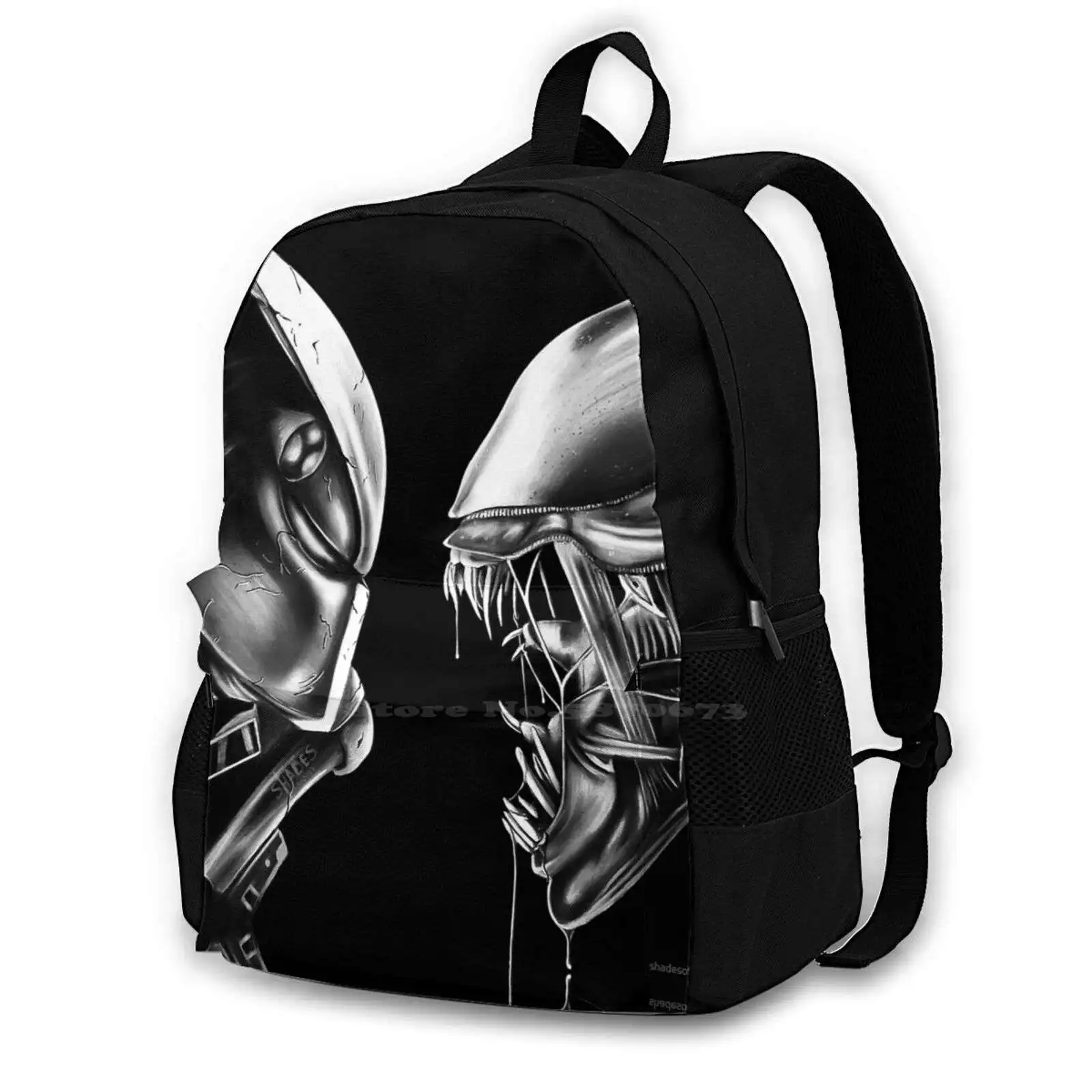 Avp New Arrivals Unisex Bags Student Bag Backpack Alien Horror Black And White Movie 90S