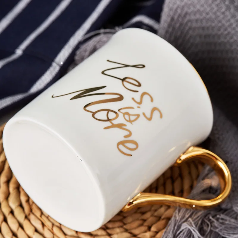 The Letter Gold Handle Couple Cup Quality Bone China Coffee Mug Creative Letter Wedding Birthday Gift Tumbler Cups In Bulk