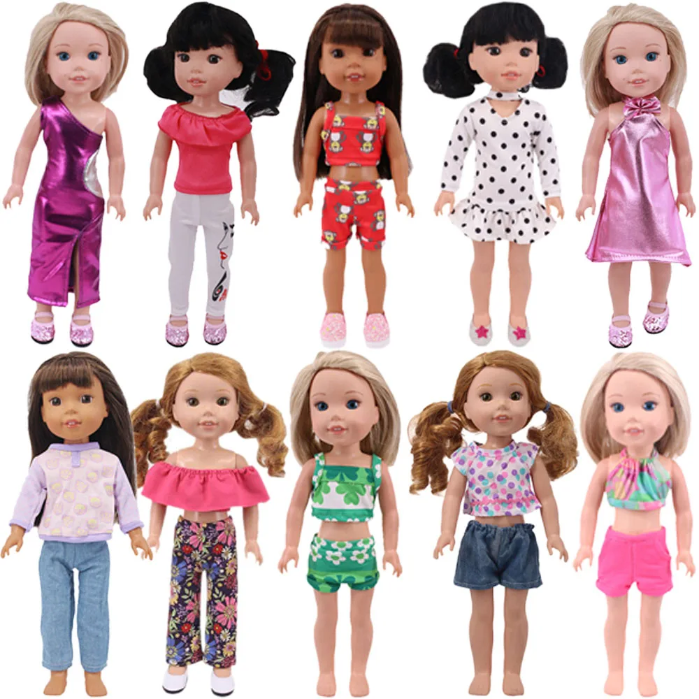 14.5Inch Dolls Clothes&Clothes Pole Cute Dress Casual Daily Hang Clothes For 32-34Cm Paola Reina Doll Accessories Girl Toy Gifts