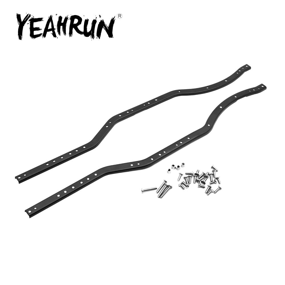 YEAHRUN 2Pcs Stainless Steel Chassis Frame Rails for Axial SCX10 II AX90046 1/10 RC Crawler Car Model Upgrade Parts