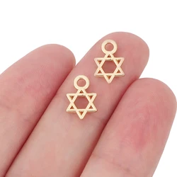 20 x Gold Color Star Of David Charms Pendants Beads for DIY Bracelet Earrings Jewelry Making Accessories 12x8mm