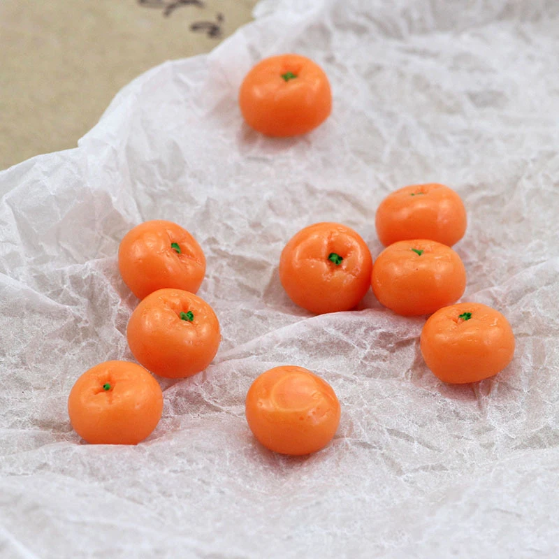 100pcs 7*9MM Resin Orange Cabochon Fun Mini Simulation Cabochon For Jewelry Making DIY Hair Accessories Scrapbook Craft Supplies