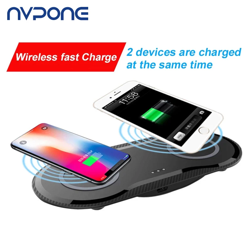 

2 in 1 Phone Charger 10W Qi Wireless Charger For iPhone X Xs MAX 8 plus Fast Wireless Charging pad For Samsung S8 S9 Note 9 8