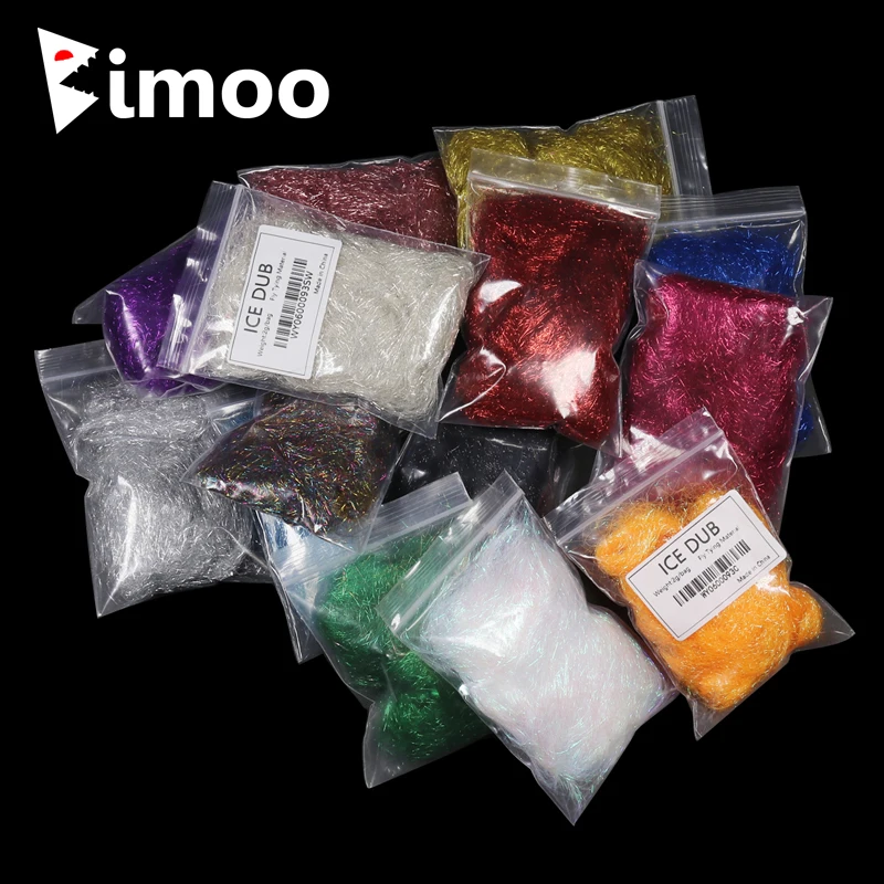 Bimoo 14 Packs Assorted Color Fly Tying Ultra Fine Synthetic Sparkle Ice Dub Fiber for Nymph Scud Shrimp Tying Material