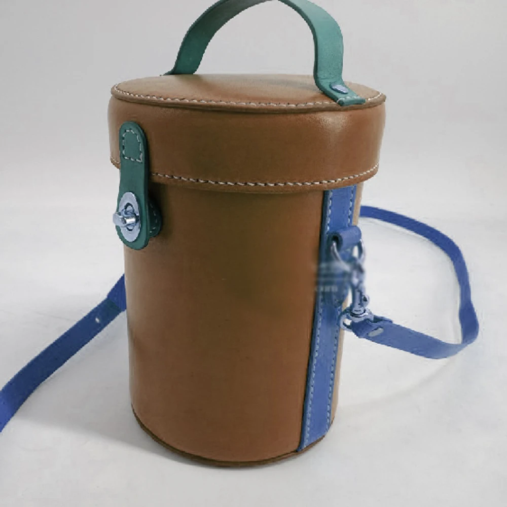 Diy Leather craft women small bucket shoulder bag sewing pattern english version 500gsm kraft paper template 12.5x18cm