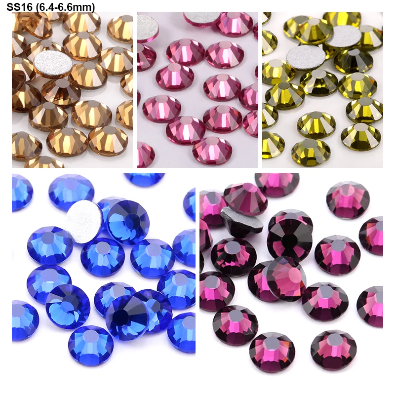 New crystal 288pcs/pack SS30 crystal clear color 6.5mm round glue on flatback M-foild non-hotfix rhinestone for Clothes