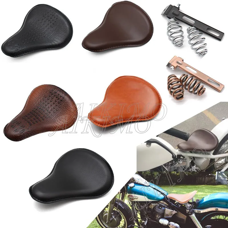 Motorcycle  Leather Solo Passenger Seat Cover Cowl Pad For Harley Sportster Bobber Chopper Custom