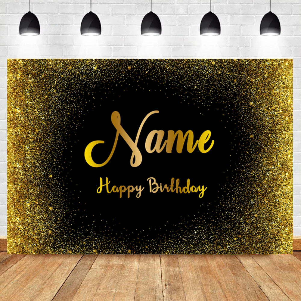 Laeacco Chúc Mừng Sinh Nhật Vàng Đứng Kim Cương Bạc Đảng Tùy Chỉnh Nền Chụp Ảnh Ảnh Phông Nền Chụp Ảnh Phòng Thu Photocall