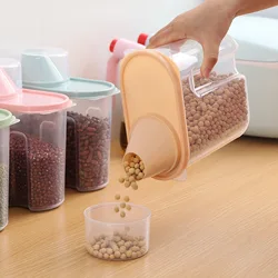 Contenitore per alimenti in plastica spezie vaso per cereali secchio di riso scatola per Organizer da cucina serbatoio per caramelle con coperchio vasi ermetici trasparenti