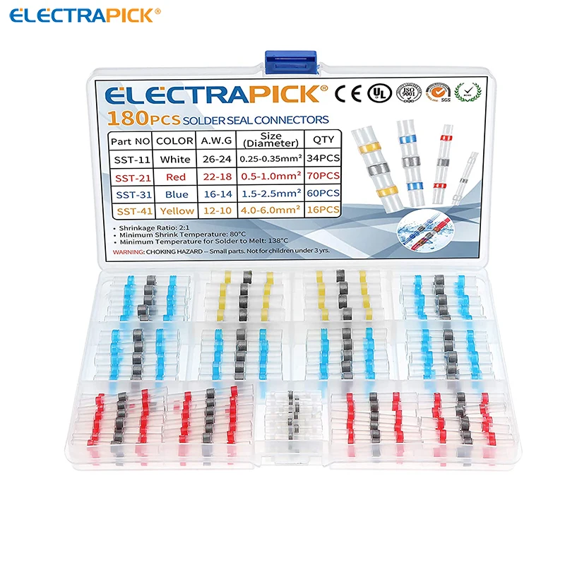 

180 шт., термоусадочные клеммы для проводов