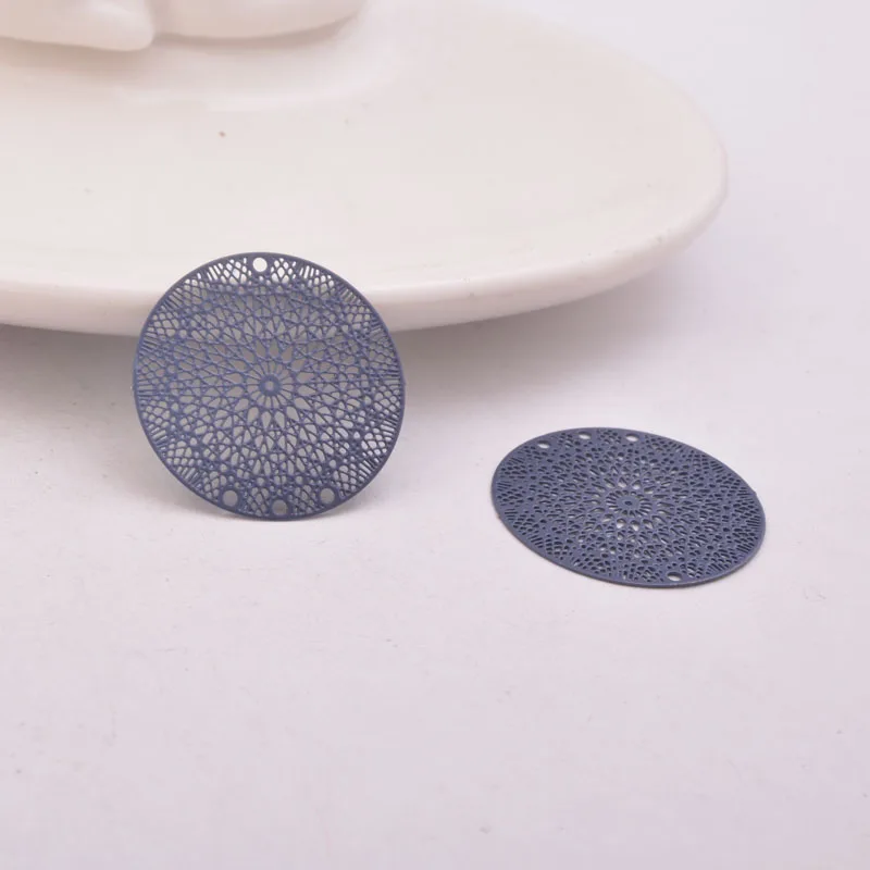 50 Stück AB5266 24mm Runde Anhänger mit vier Löchern, bedruckter Anhänger für DIY-Schmuckherstellung – Detail 13
