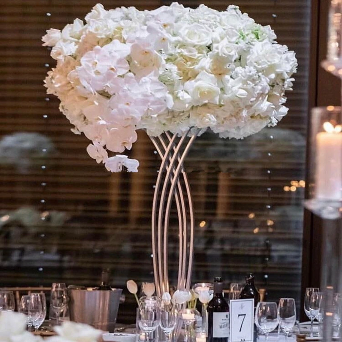 

Decoration Tall Road Lead Wedding Centerpieces Gold Tables Flowers Vases Holders Stands flower stand centerpiece AB1039