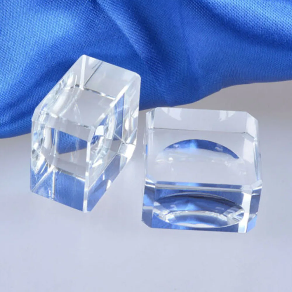 Clear Polished Square Dimple Blocks Crystal Ball Display Bases Stand Holder For Quartz Crystal Sphere Stones Home Decor Gifts