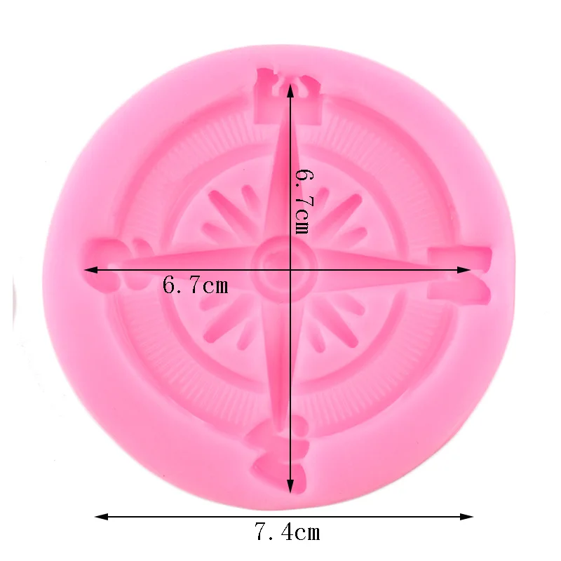 Compass Silicone Mold Cupcake Topper Fondant Cake Decorating Tools DIY Baking Molds Polymer Resin Candy Chocolate Making Moulds