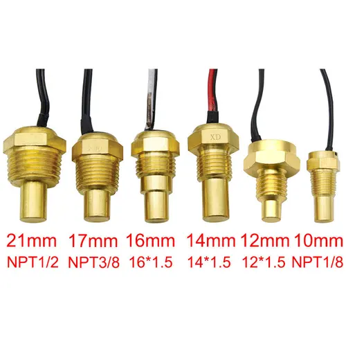 Imagen 1 del producto Sensor de temperatura Universal para coche, medidor de temperatura del agua, Sensor de temperatura del agua, 12V/24V, 10MM, 12MM, 14MM, 16MM, 17MM, 18MM, 21MM