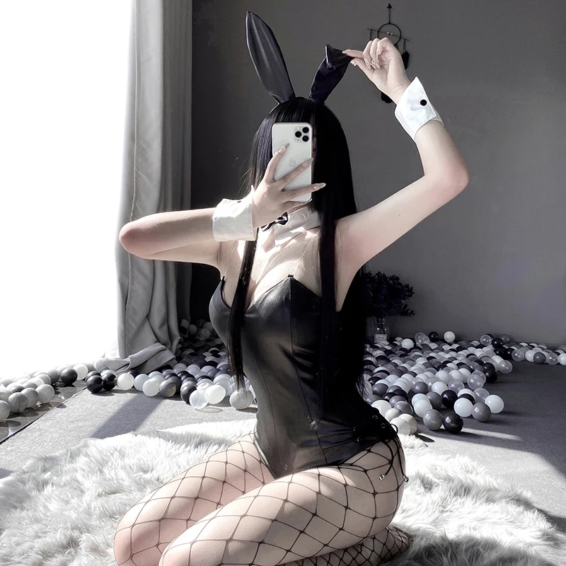 Bunny Girl Sexy Lingerie Anime Cosplay costume Rabbit Bodysuit Erotic Outfit Wrapped Chest Sweet Gift For Girlfriend For Woman