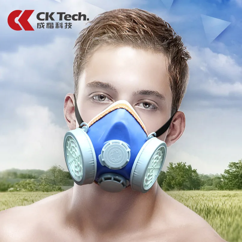 CK Tech.Half Face Dust Mask Dust-proof Paint Industrial Respirator Dual Filter Face Safety Breathable Protection Mask