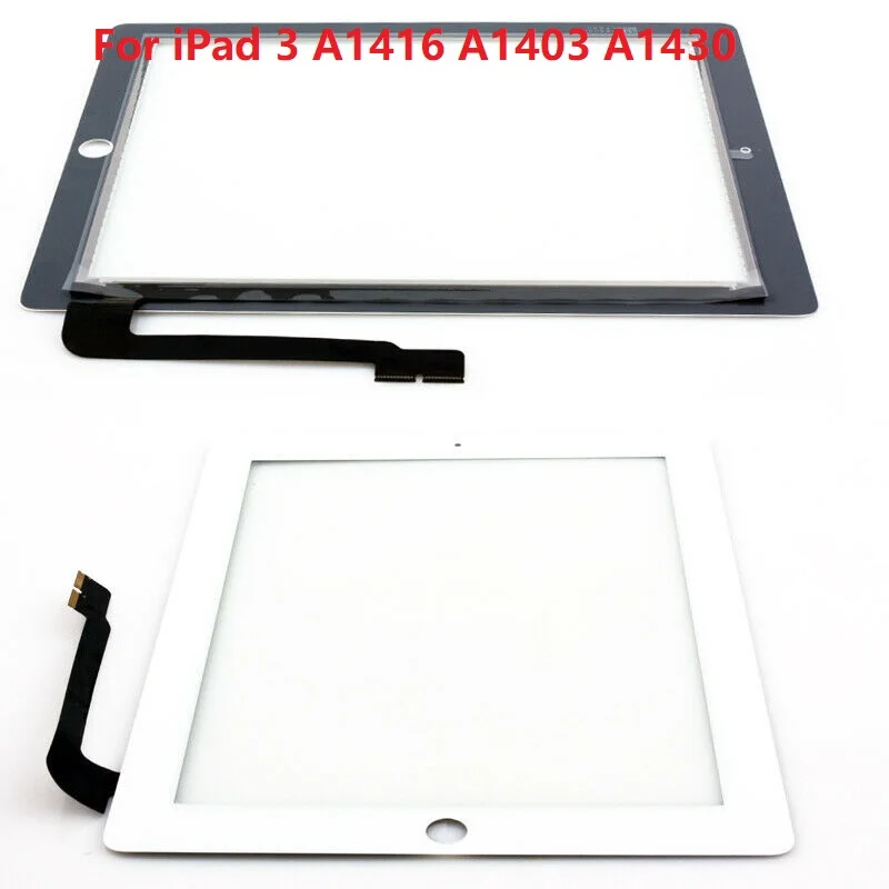 

New Tested For iPad 3 iPad3 Touch Screen Glass Panel A1416 A1403 A1430 LCD display screen With/Without Key