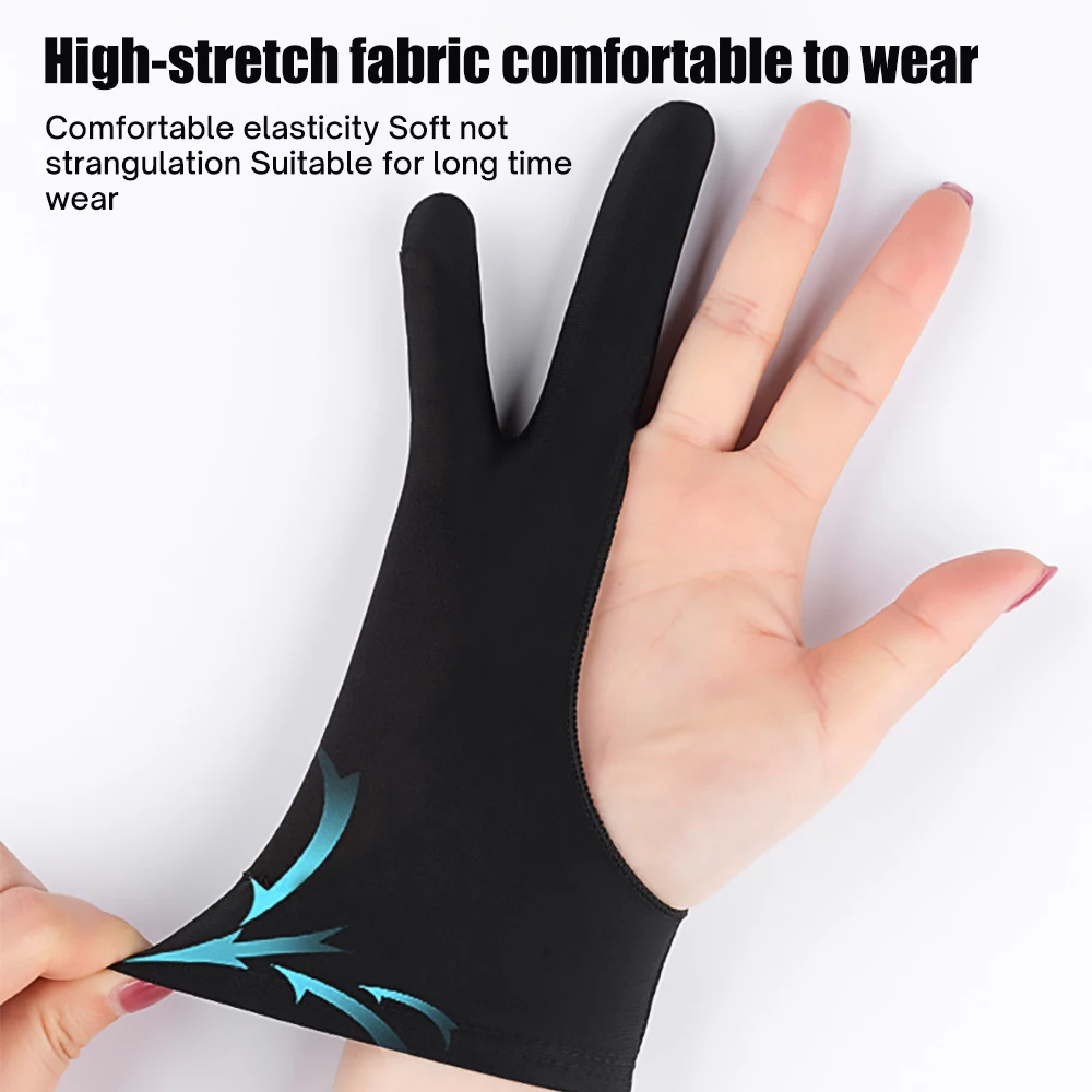 Anti-fouling Two-Fingers Anti-touch Painting Glove For Drawing Tablet Right and Left Glove Anti-Fouling For IPad Screen Board