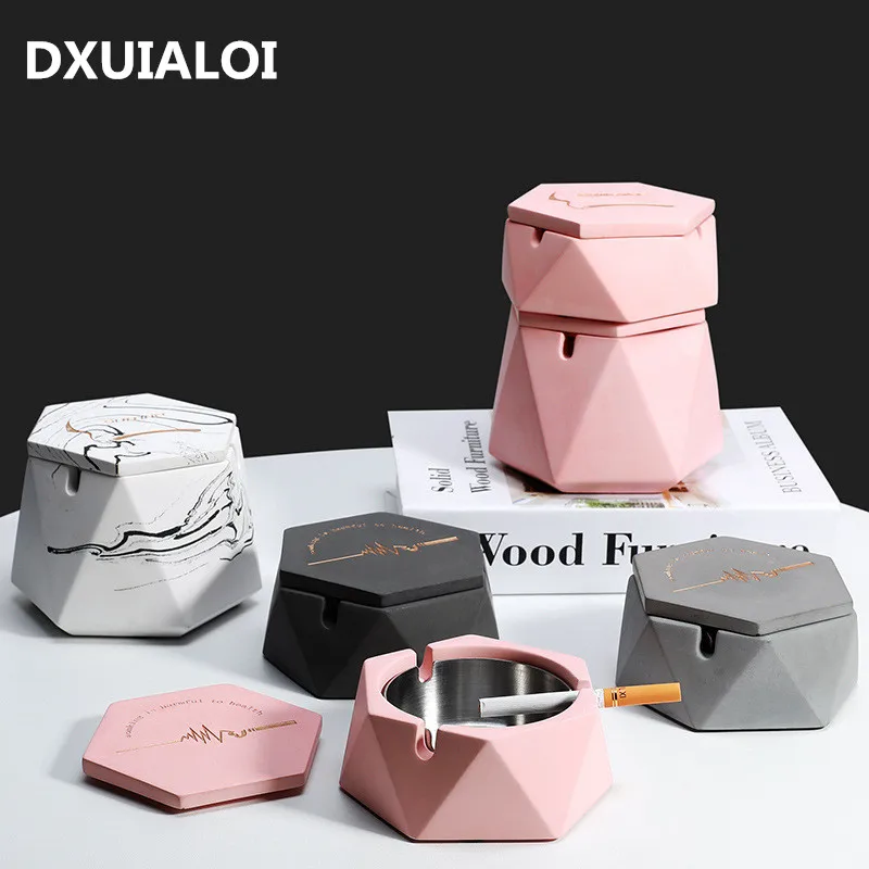 Creative cement ashtray Ordinary Nordic tea table cement ashtray Ashtray household goods ashtray Home decoration accessories