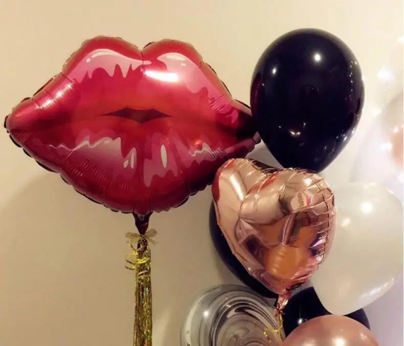 75*75cm Lip Helium Balloons Love Globos Rose Red Lip Balloon for Valentine's Day Kiss Me Foil Balloon Wedding Decor  SN3685