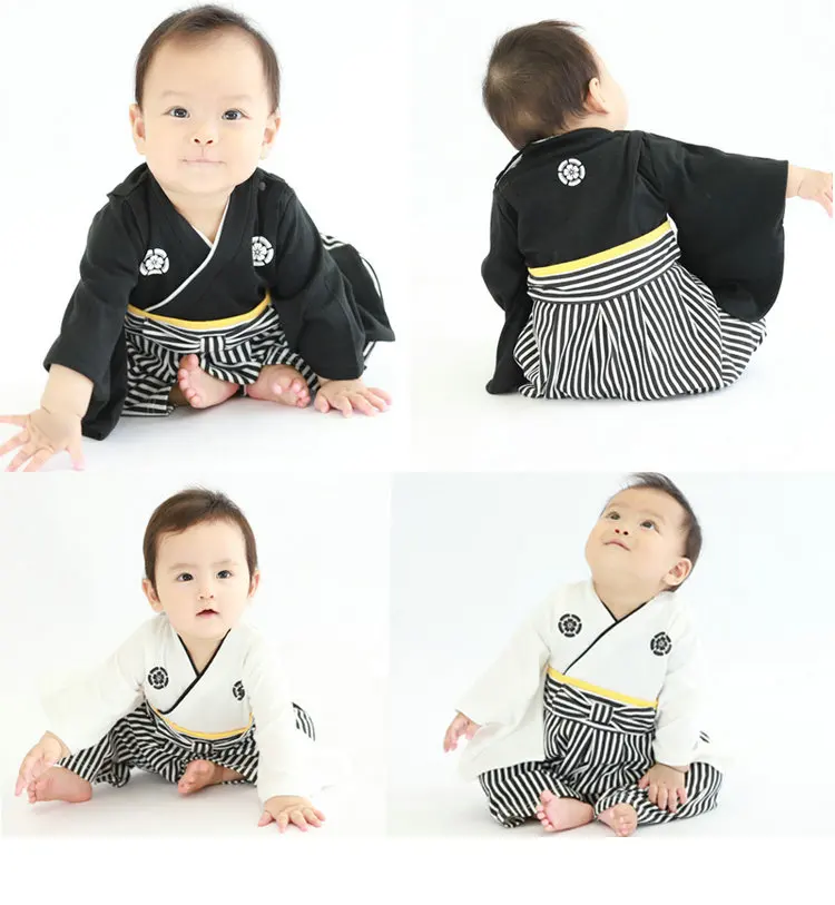 Japanese Kimono Baby Boy Cotton Kids Rompers Newborn Infant Clothing Set Children Overalls Random Style Jumpsuit Costumes ZL606