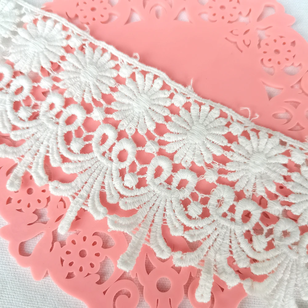 

7Yards 6.5cm Cotton Embroidered Lace Trim Handmade DIY Garment Fabric Clothing Material Needlework Sewing Accessories H46