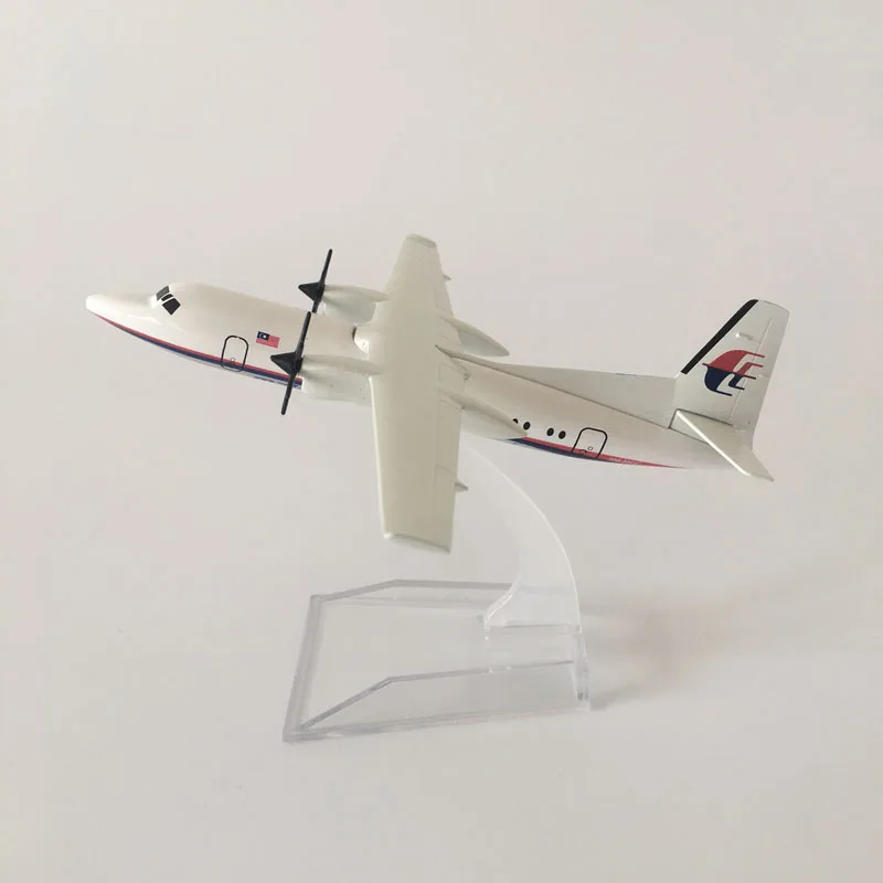 JASON TUTU 16 cm Malaysia Airlines Fokker FK-50 Vliegtuig Vliegtuig Modelvliegtuigen Model Diecast Metaal 1/400 Schaal Vliegtuigen