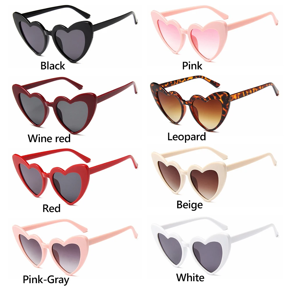 Heart Sunglasses Women Brand Designer Cat Eye Sun Glasses Female Retro Love Heart Shaped Glasses Ladies UV400 Protection