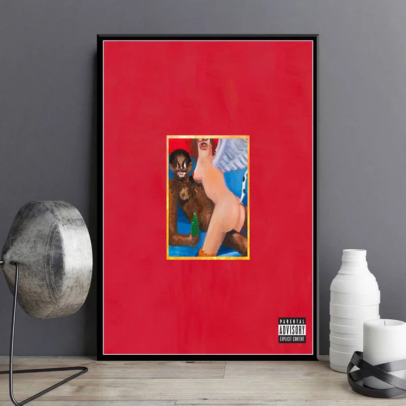 My Beautiful Dark Twisted Fantasy Kanye West Hot Album Music Cover Hip Hop Art Canvas Painting Poster Wall quadro cuadros