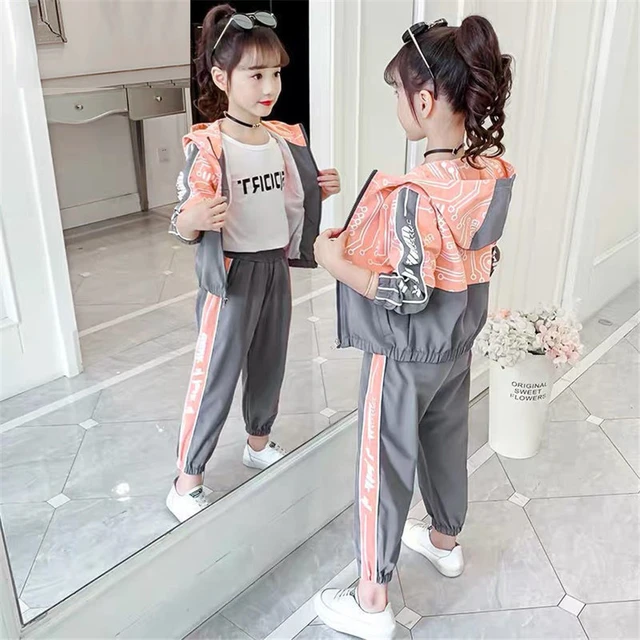 Girls Clothing Sets Teenage Autumn Tracksuit Kids Plus Size Sportswear Girls Suit Costume Sports