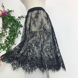 Transparent Sexy Lace Mesh Skirt Elastic High Waist Black White Tulle  Mini Skirts Womens 2021  Skirt  Korean Fashion