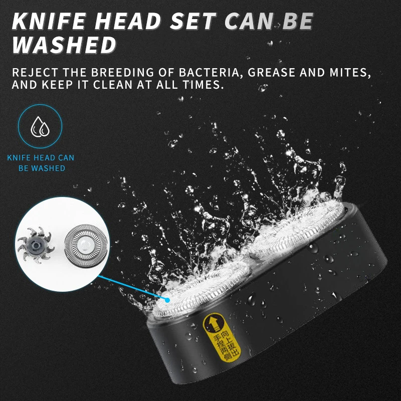 Портативная электрическая перезаряжаемая бритва с 2 плавающими головками, водонепроницаемая Мужская стальная бритва с USB, моющийся триммер для бороды, для путешествий