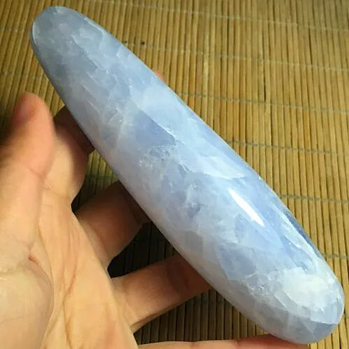 196g natural Celestite quartz crystal MASSAGE WAND Powerful Healing