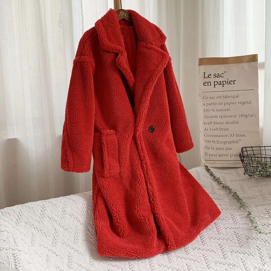 ZADORIN Cappotto invernale in peluche solido caldo spesso da donna High Street Cappotto oversize in pelliccia di agnello sintetica rosa Giacca lunga da donna in pelliccia sintetica