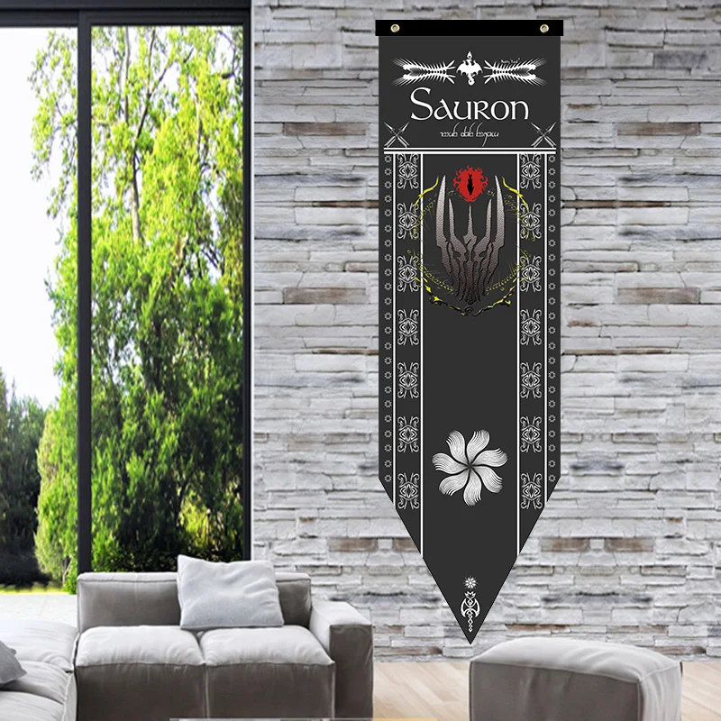 Home Decor Sauron Dark Lord Tower LORs Prequel Flags Arnor Rohan Arthedain Durin Saruman Orcs Flag Banners Decoration Valance