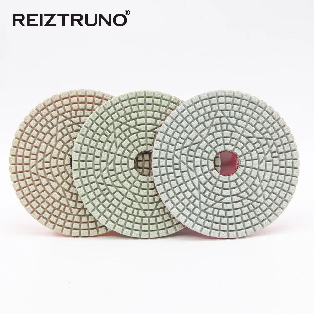 Reiztruno 3ขั้นตอนแผ่นขัดสำหรับขัดหินอ่อนหินแกรนิตอื่นๆหินธรรมชาติ4นิ้ว100มม.เครื่องมือขัด,แห้งหรือใช้เปียก