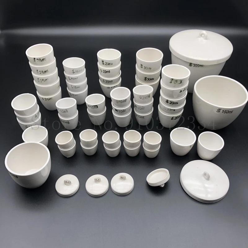 5pcs/lot High Temperature Resistant Ceramic Crucible with Cover Laboratory Porcelain Crucible