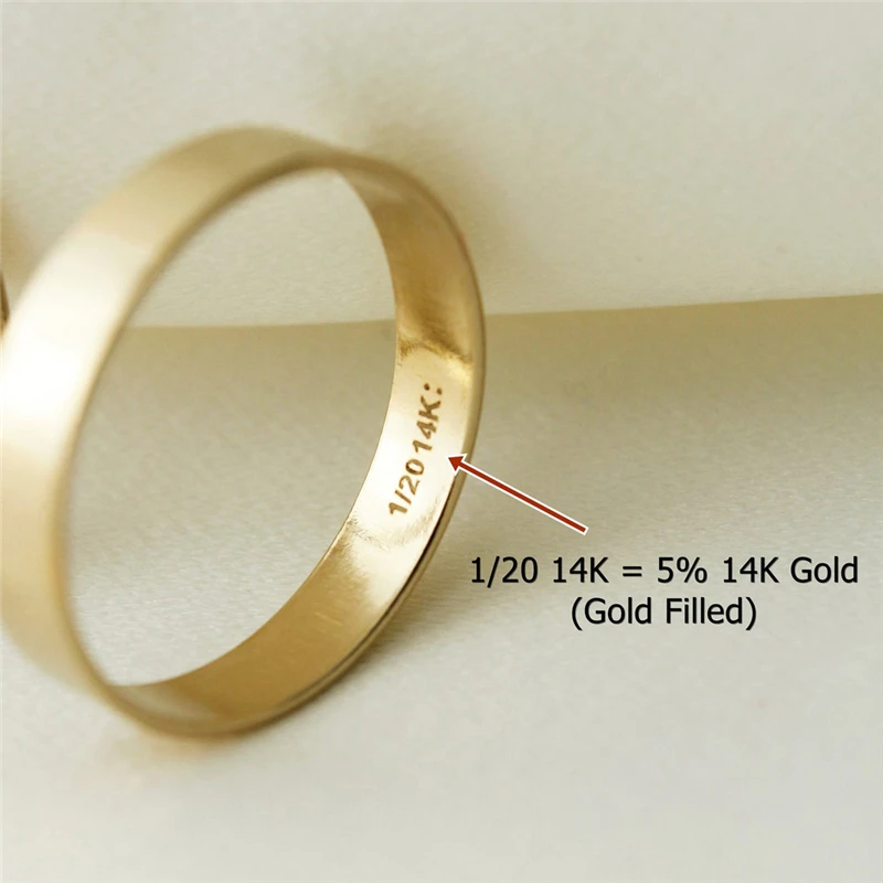 Anillo plano de oro de 14 quilates para Mujer, joyería bohemia de 2,25mm, anillo minimalista para nudillos, accesorios de oro