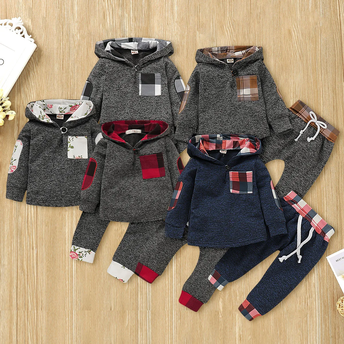 

LZH 2022 New Autumn Christmas Fashion Baby Boys Clothes Long Sleeve Hooded Sweater+Pants Sets of Children Sport Baby Clothing