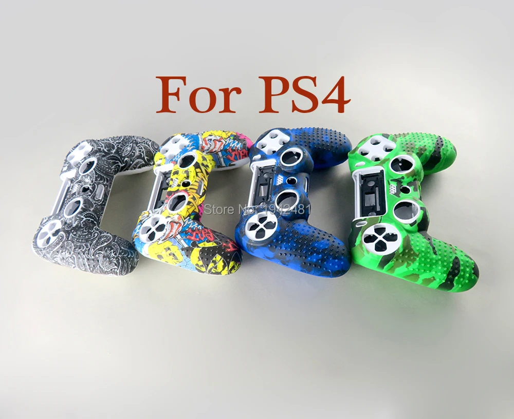 

10pcs Camouflage Graffiti Silicone Protective Skin Cover Case for PS4 Slim Pro controller Sony Playstation PS 4 Gamepad